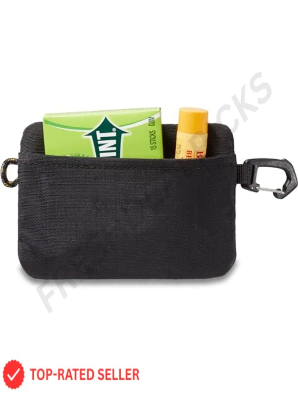 Men's Slim Recycled Nylon Zip Wallet with Key Clip & Velcro Pocket